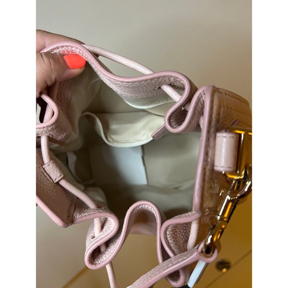 Marc Jacobs Peach Orange Pink Small Leather Mini Bucket/Shoulder Bag - Picture 14 of 16